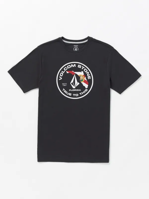 Florida Flag Short Sleeve Tee - Washed Black Heather sold by Volcom