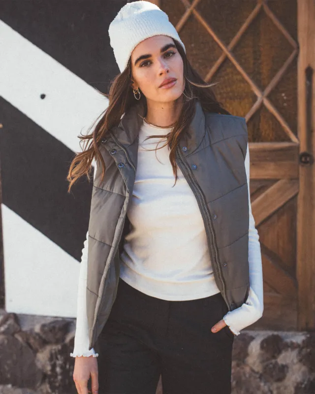 Puff It Vest - Army Green Combo sold by Volcom