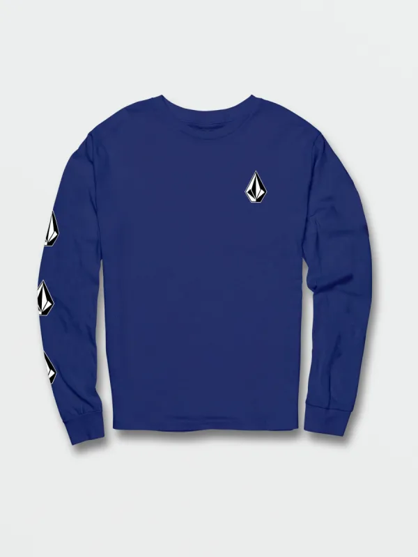 Little Boys Iconic Stone Long Sleeve Tee - Blueprint sold by Volcom