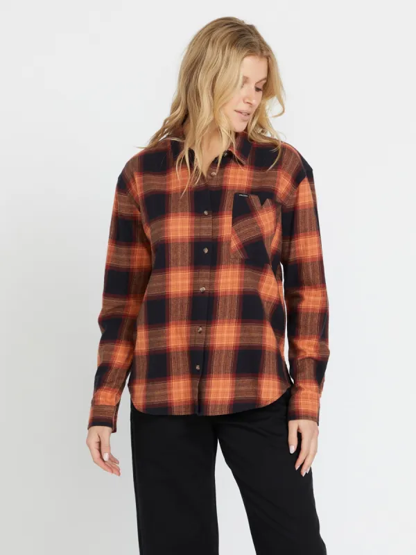Plaid To Meet U Long Sleeve Shirt - Black made by Volcom