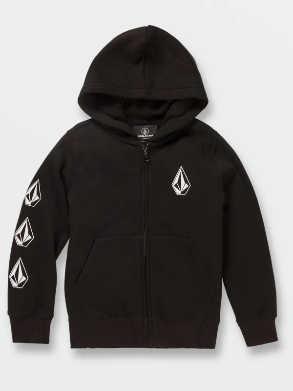 Little Boys Iconic Stone Zip Hoodie - Black sold by Volcom