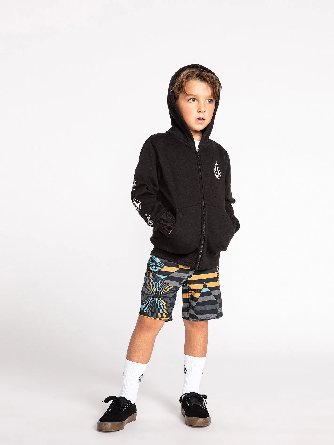 Little Boys Iconic Stone Zip Hoodie - Black sold by Volcom product image thumbnail 4