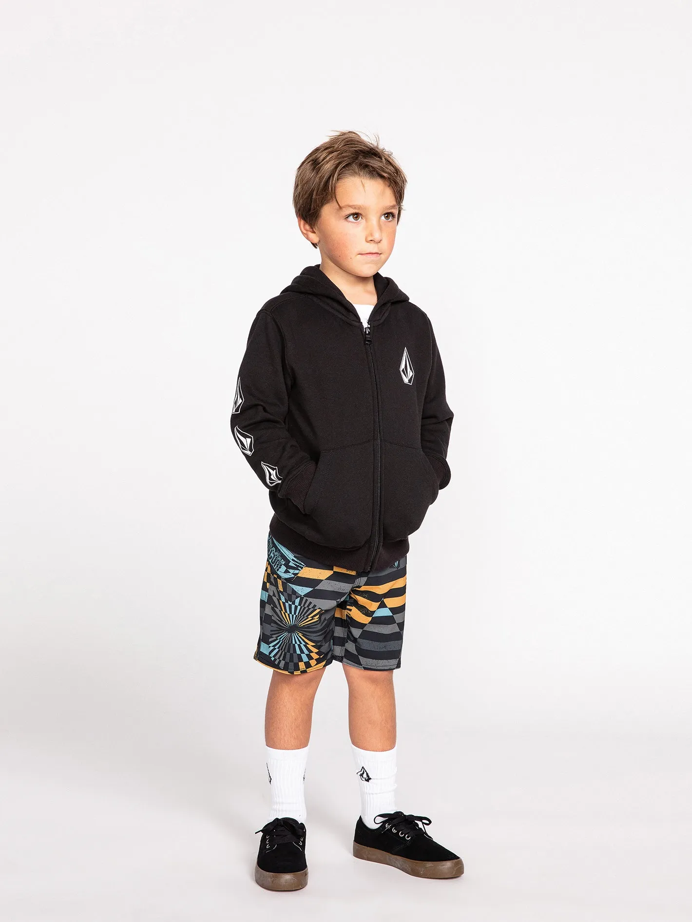 Little Boys Iconic Stone Zip Hoodie - Black sold by Volcom product image thumbnail 5