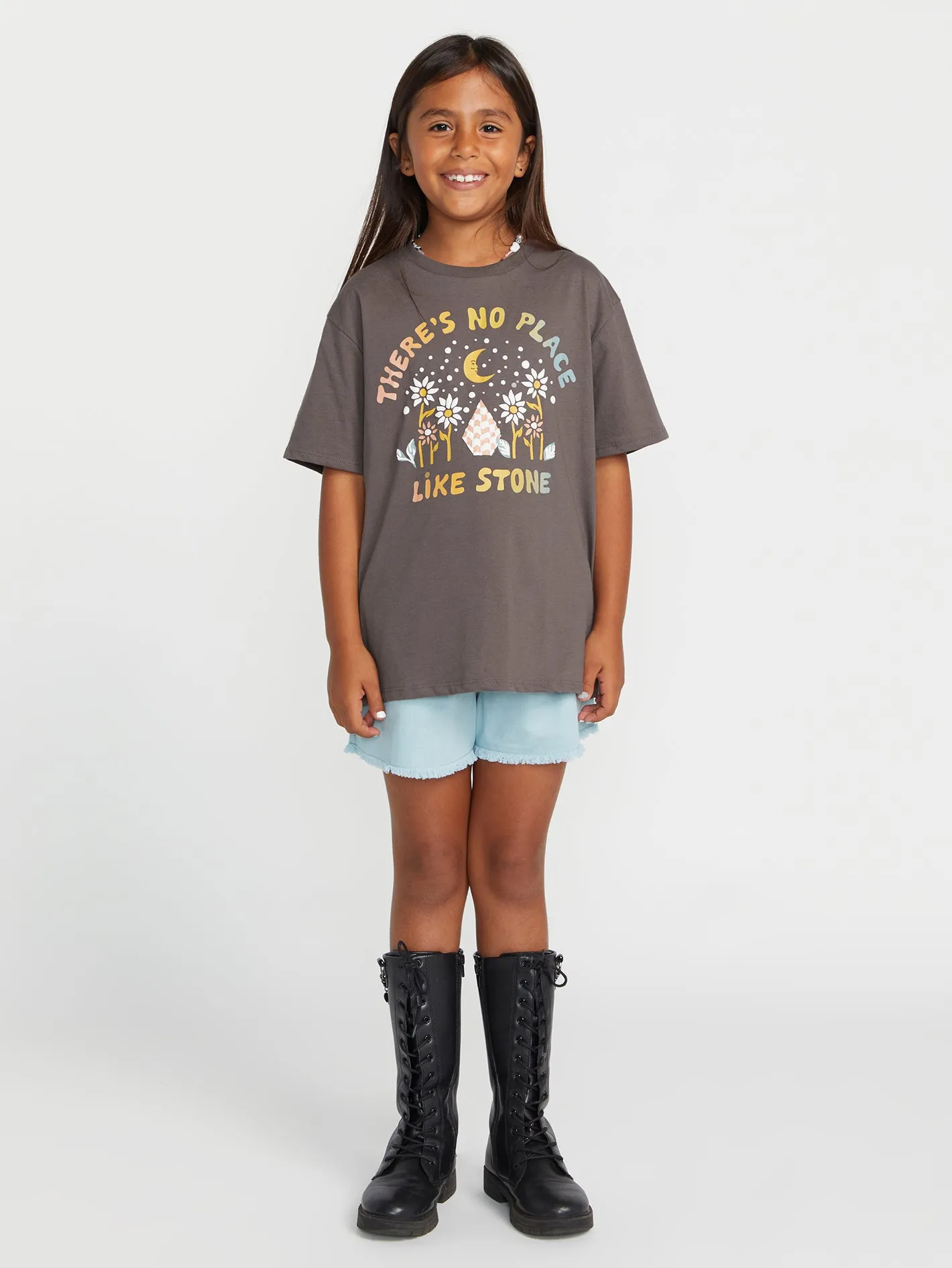 Girls Truly Stoked Boyfriend Tee - Slate Grey sold by Volcom product image thumbnail 2