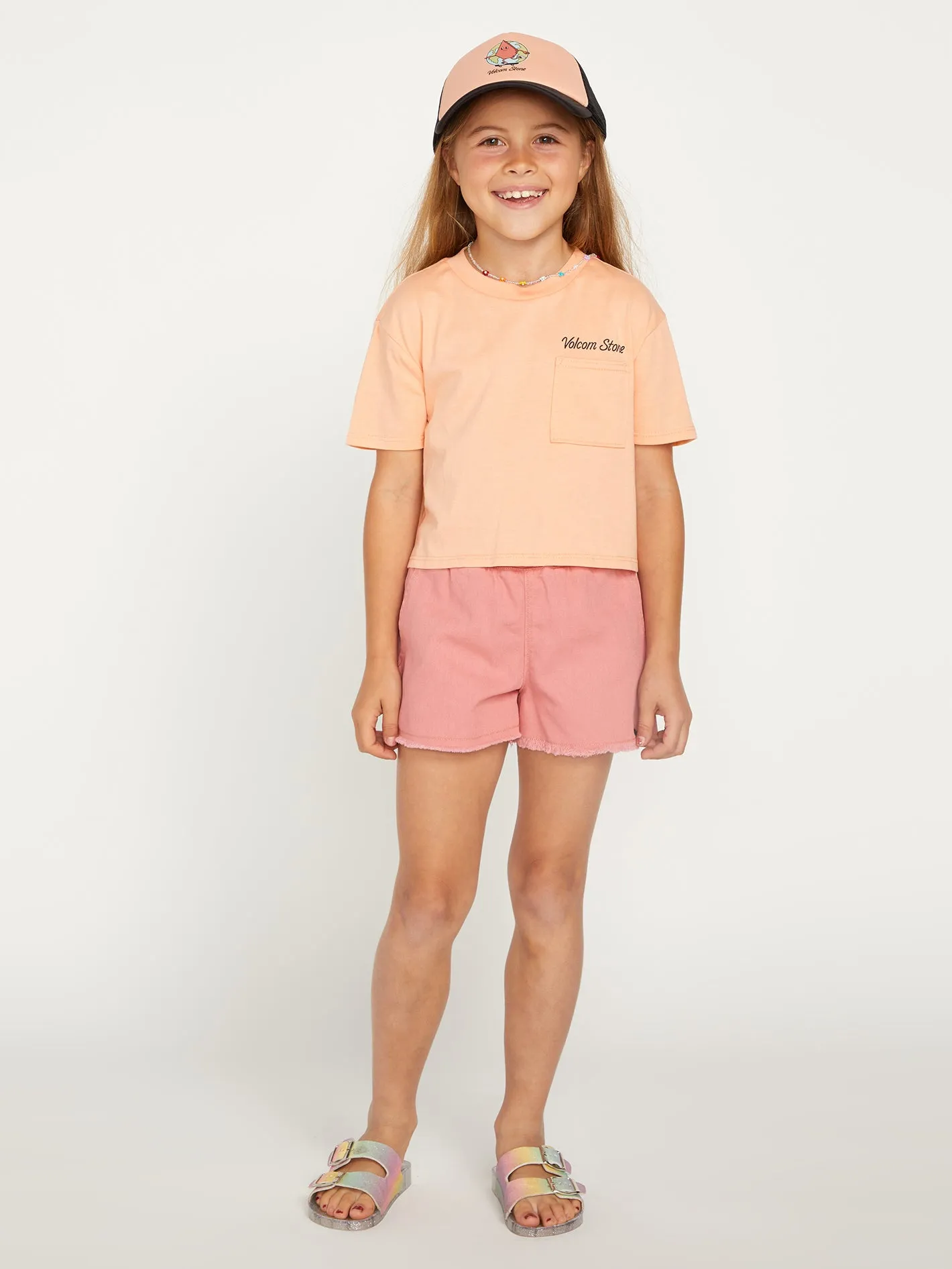 Girls Pocket Dial Tee - Melon sold by Volcom product image thumbnail 2