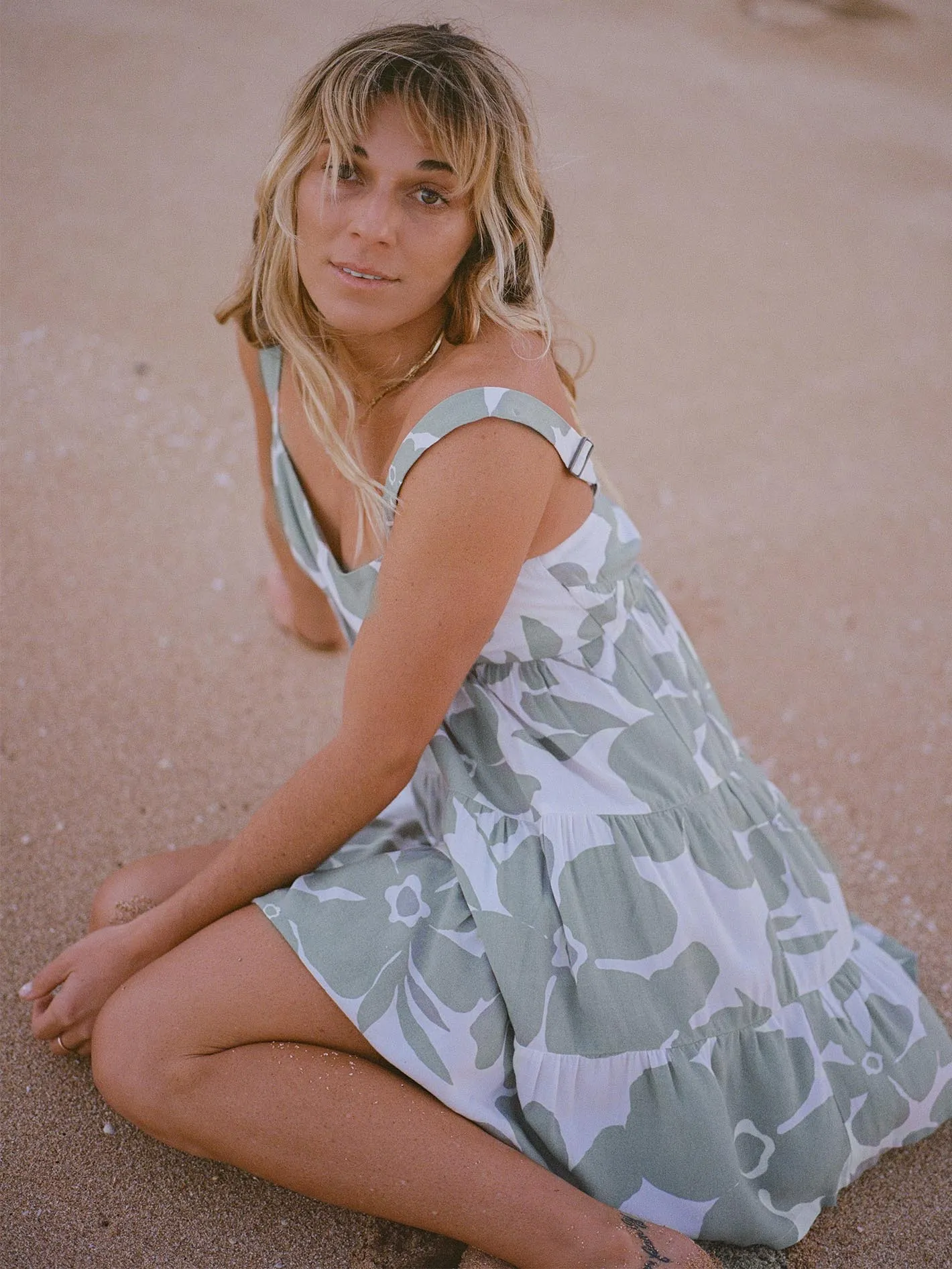 Coco Ho Tiered Dress - Sea Glass sold by Volcom product image thumbnail 2