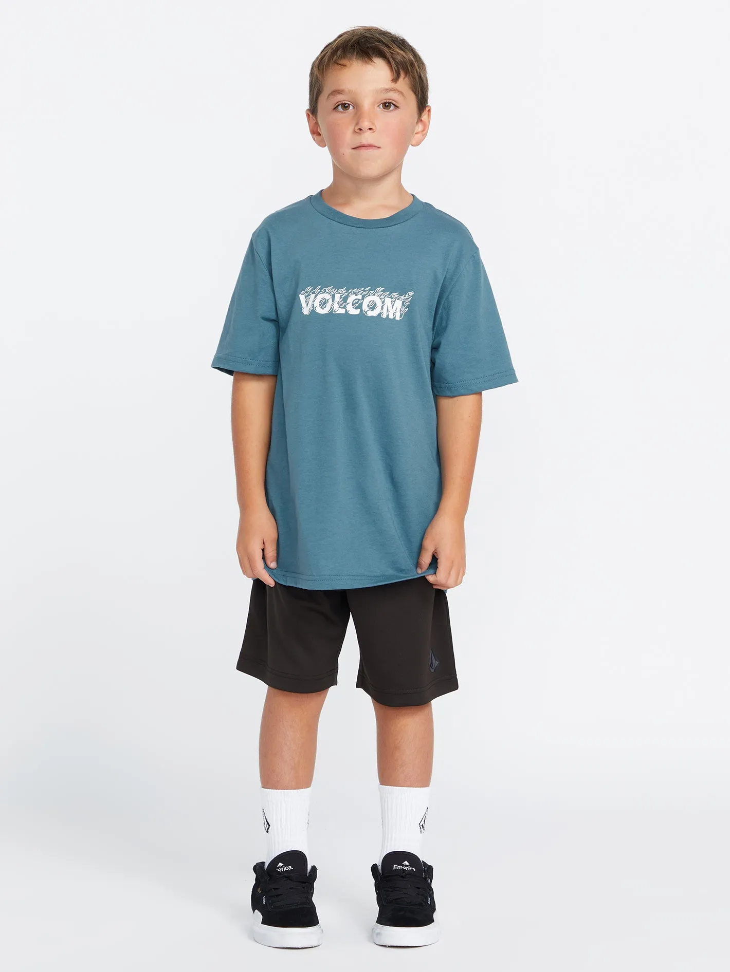 Little Boys Firefight Short Sleeve Tee - Indigo Ridge sold by Volcom