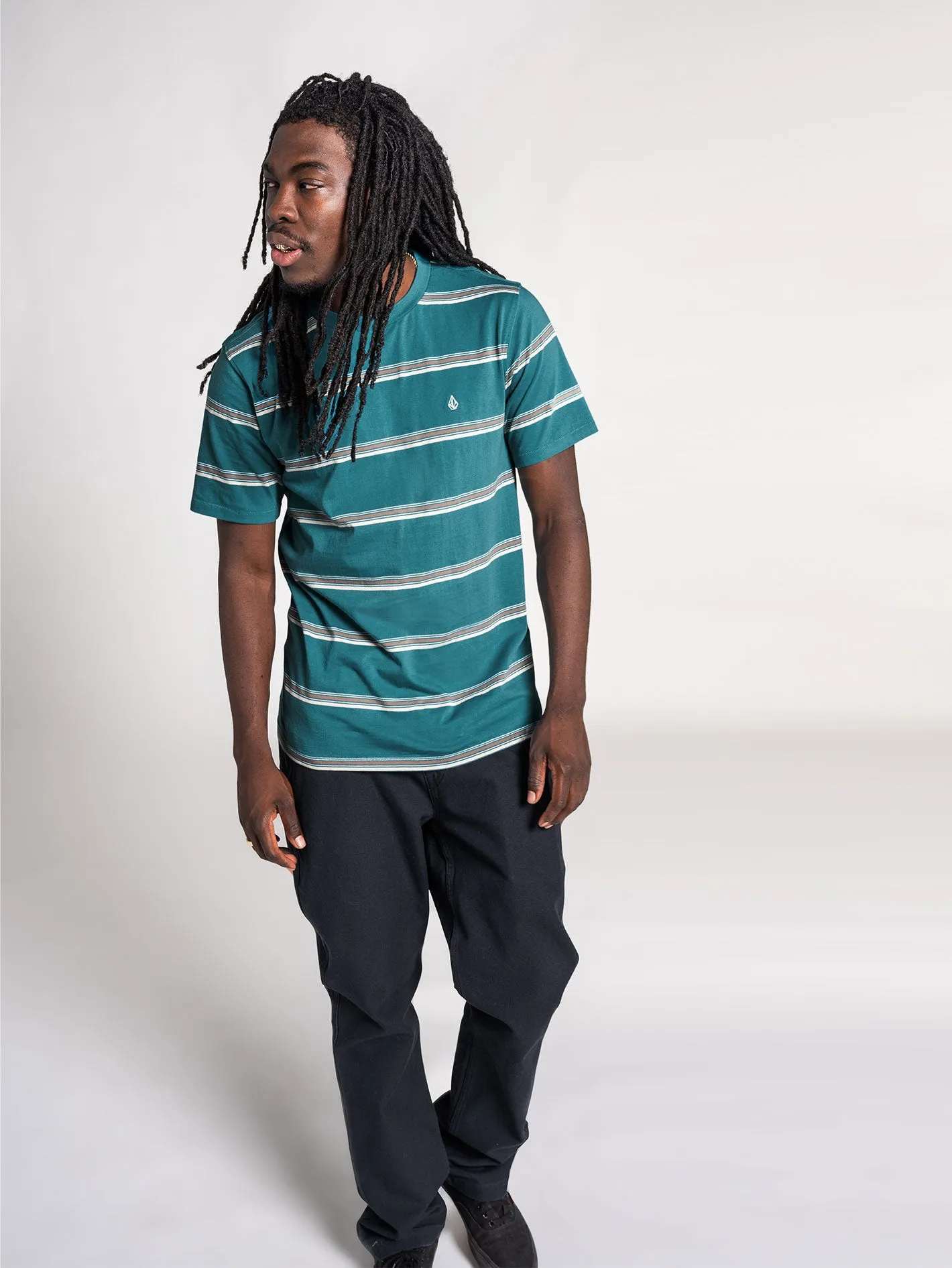 Halfax Stripe Crew Tee - Storm Blue sold by Volcom product image thumbnail 2