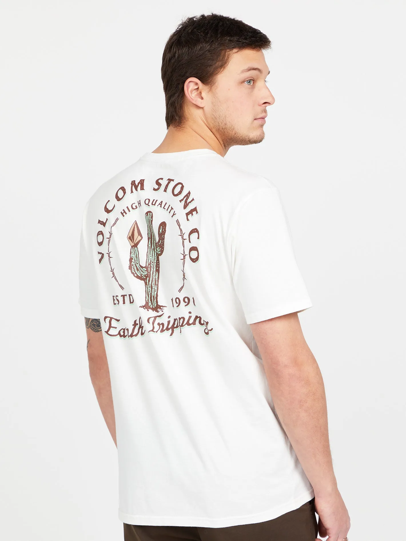 Prickly Farm To Yarn Short Sleeve Tee - Off White sold by Volcom product image thumbnail 5