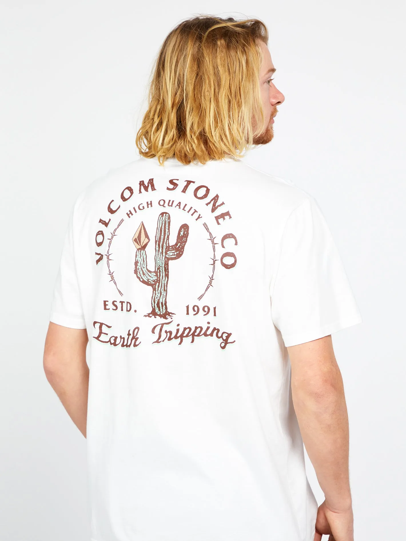 Prickly Farm To Yarn Short Sleeve Tee - Off White sold by Volcom product image thumbnail 3