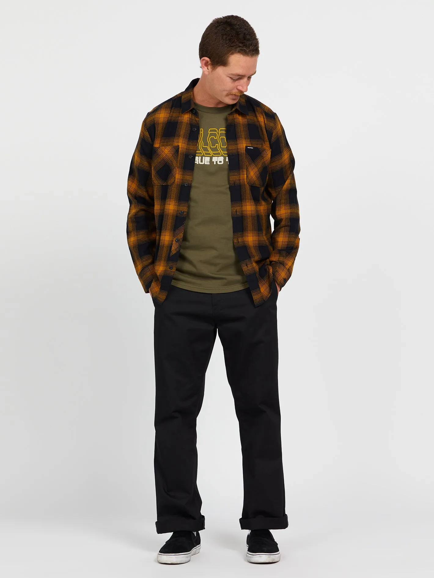 Netastone Long Sleeve Flannel - Rinsed Black sold by Volcom product image thumbnail 3