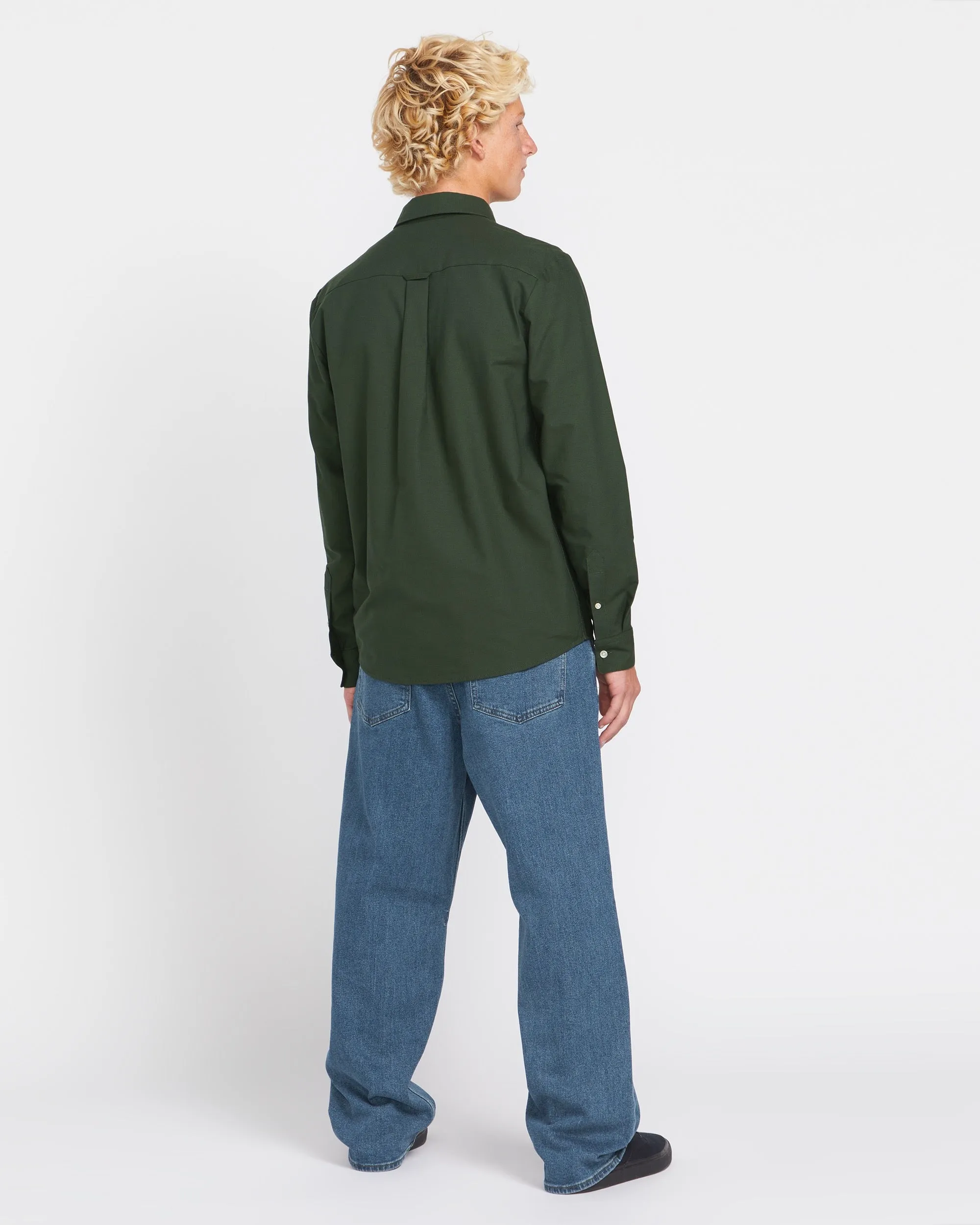 Veeco Oxford Long Sleeve Shirt - Dark Forest sold by Volcom product image thumbnail 4