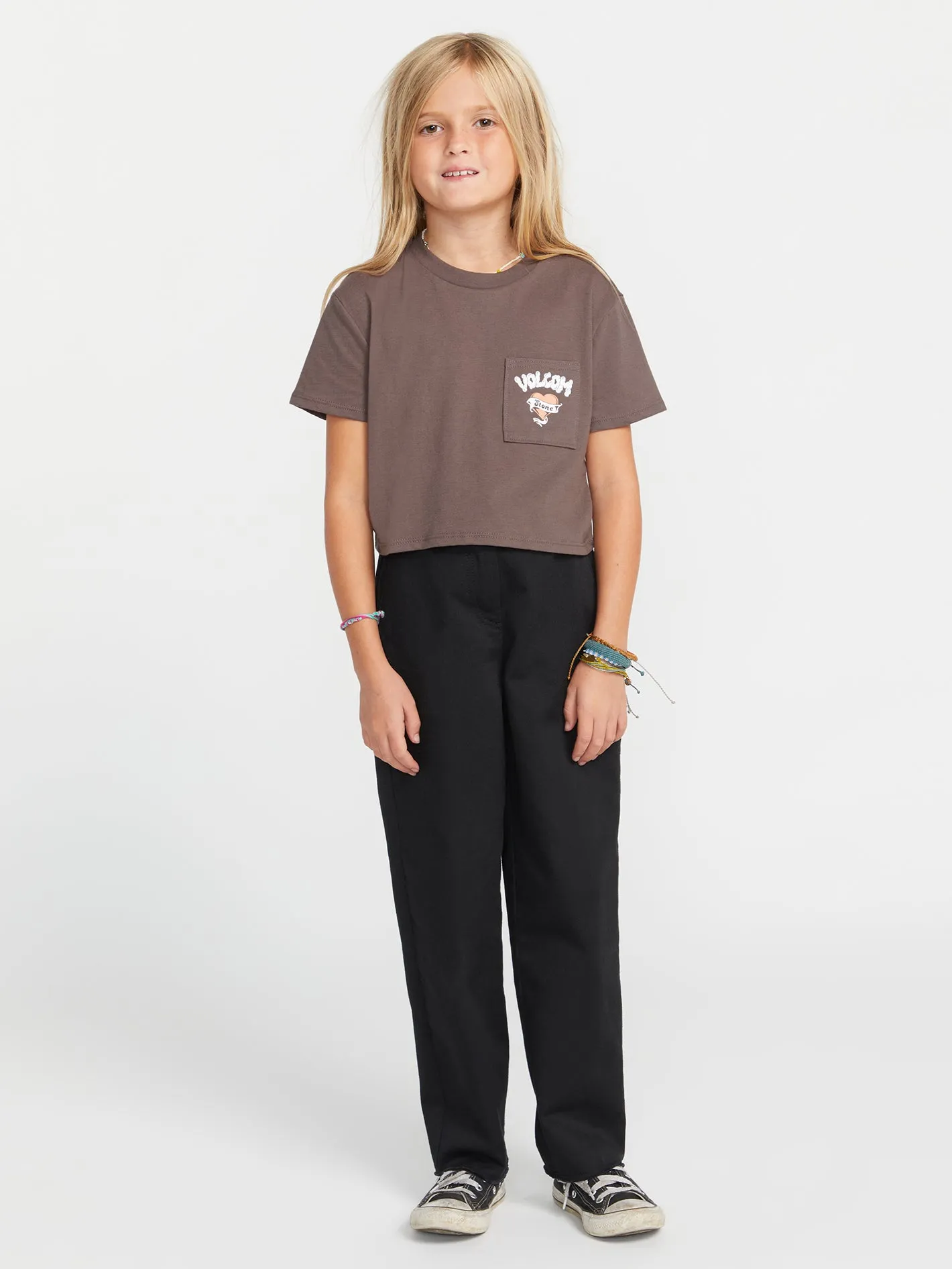 Girls Pocket Dial Tee - Slate Grey sold by Volcom