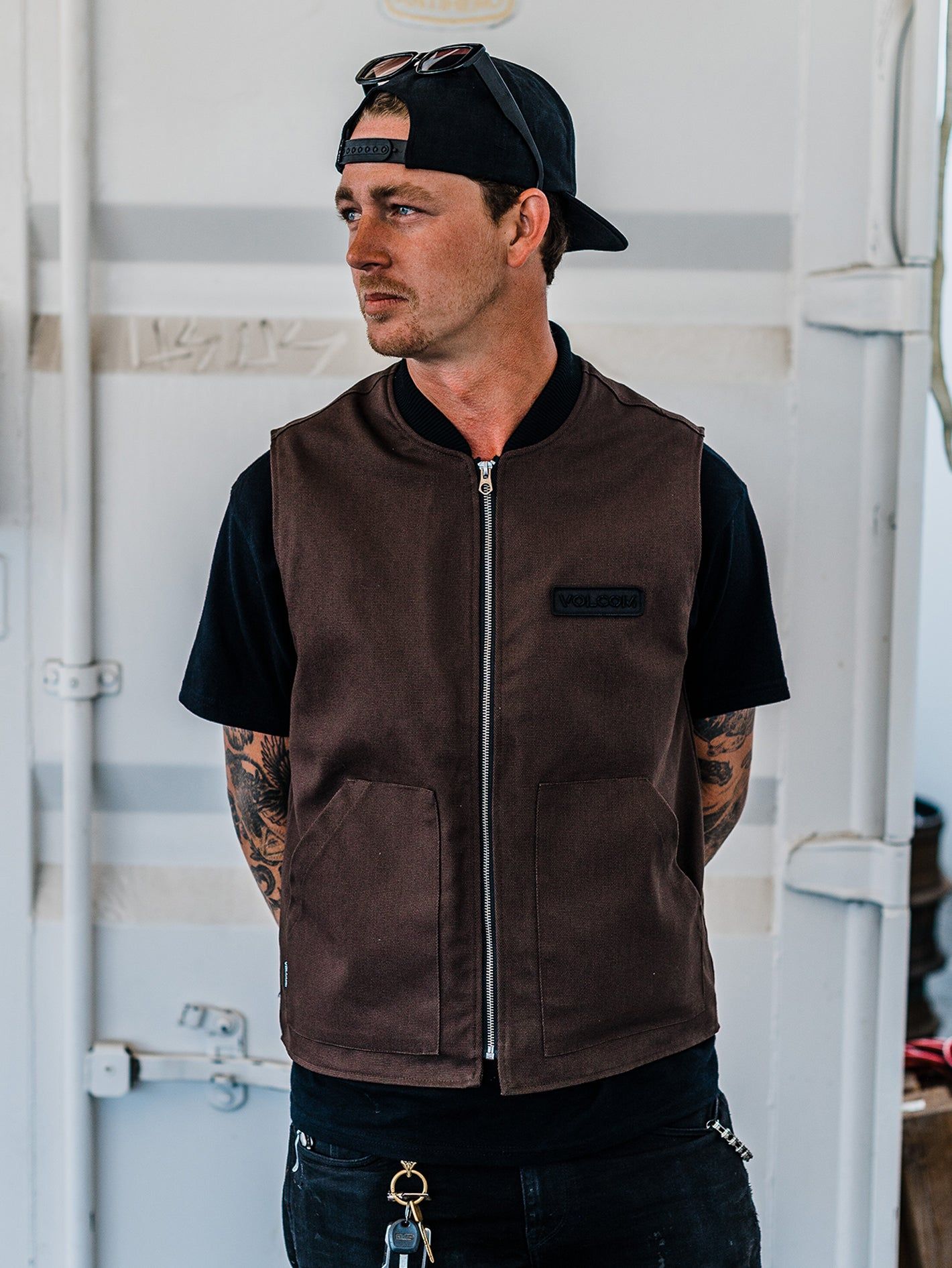 トップス VOLCOM SKATE VITALS COLLIN PROVOST VEST VOLCOM Skate Vitals Collin Provost Vest Black - Freeride