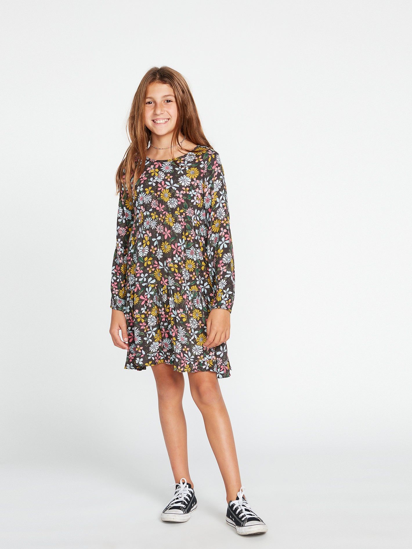 Girls Happy Dazee Dress - Espresso sold by Volcom