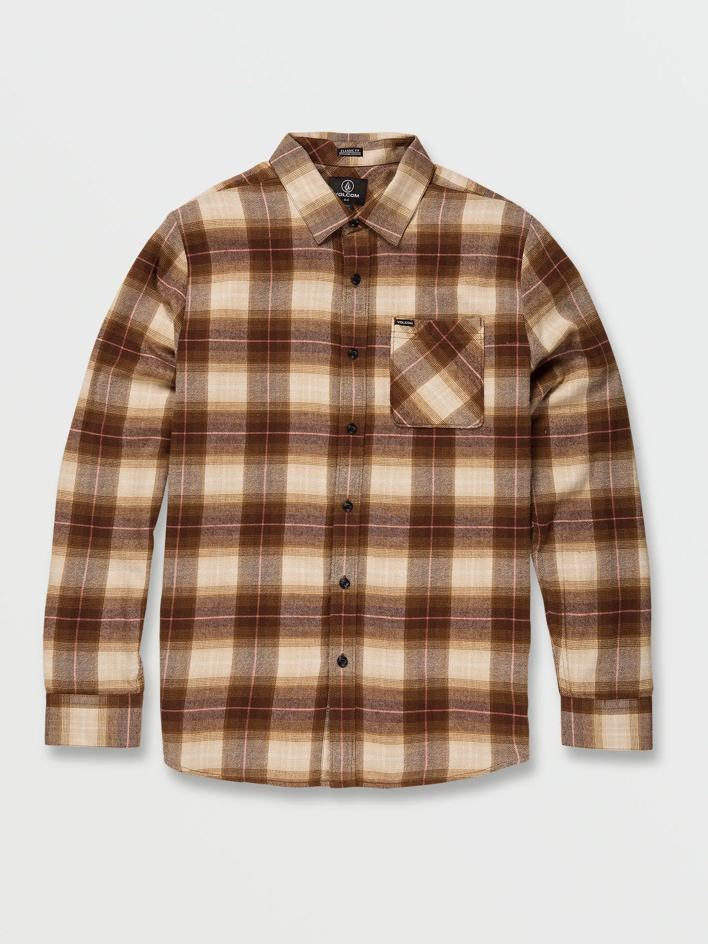 Kemostone Flannel Long Sleeve Shirt - Rubber sold by Volcom