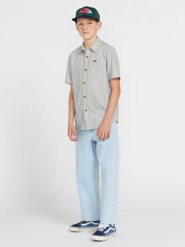 Big Boys Barstone Woven Short Sleeve Shirt - Tower Grey sold by Volcom
