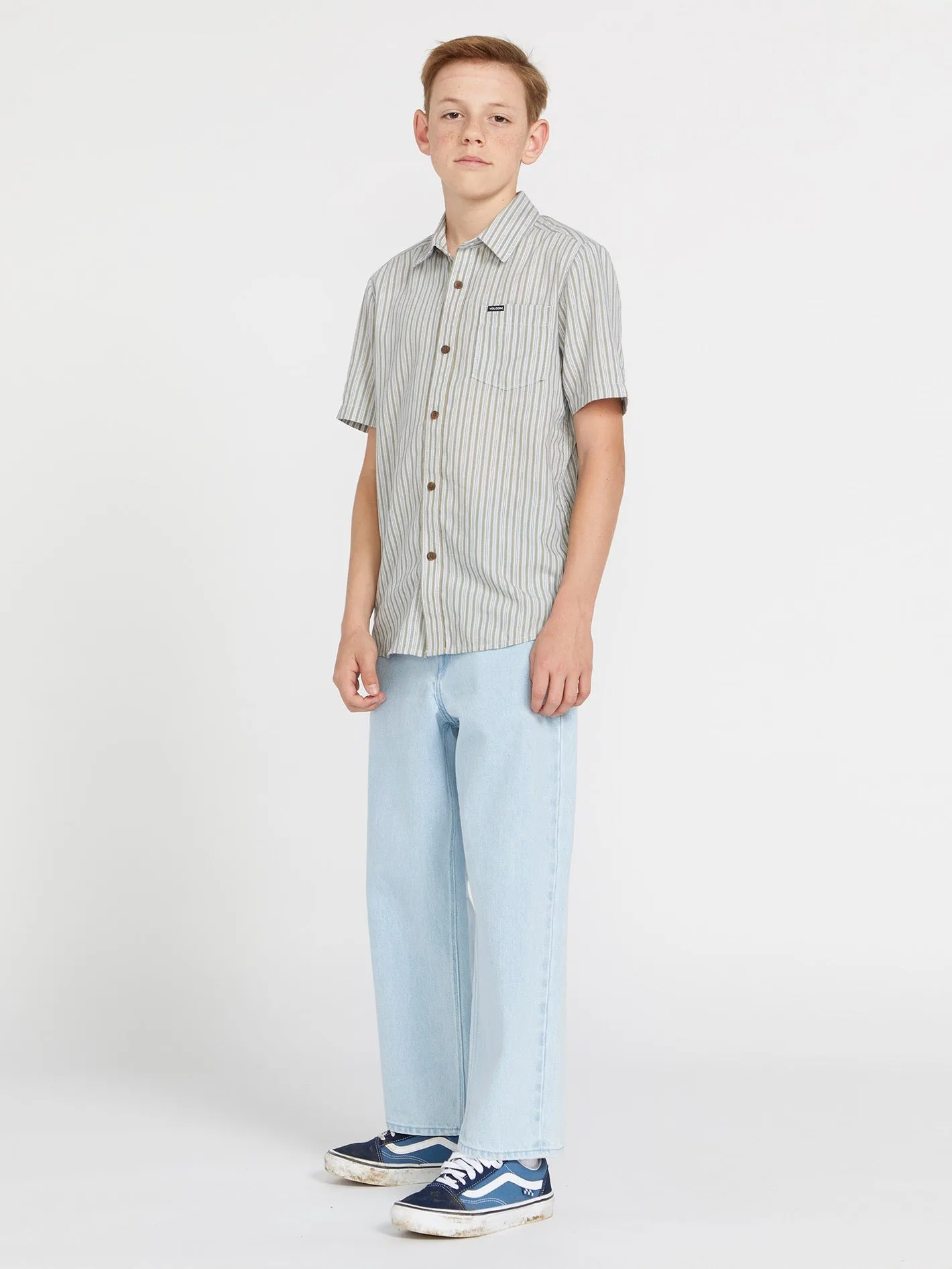 Big Boys Barstone Woven Short Sleeve Shirt - Tower Grey sold by Volcom product image thumbnail 3