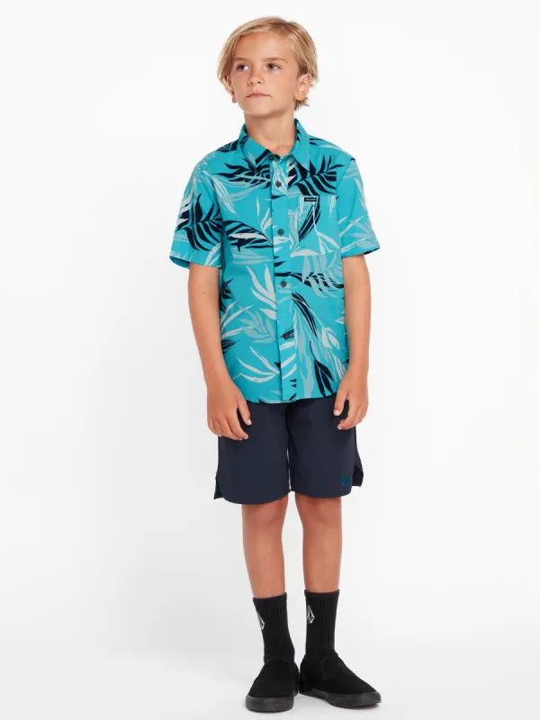Little Boys Bleeding Leaf Short Sleeve Shirt - Electric Blue sold by Volcom