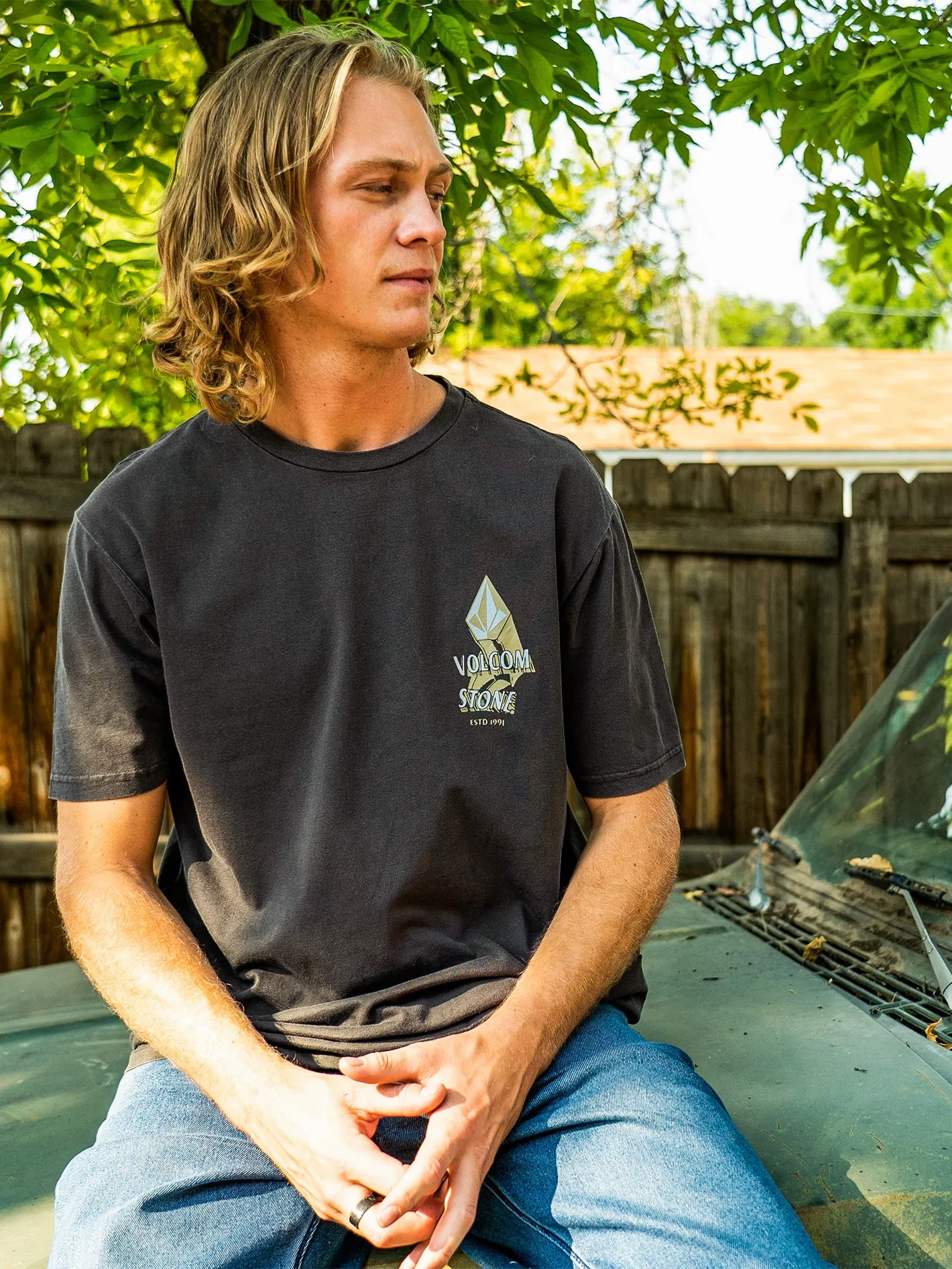 Stone Drag Short Sleeve Tee - Black sold by Volcom