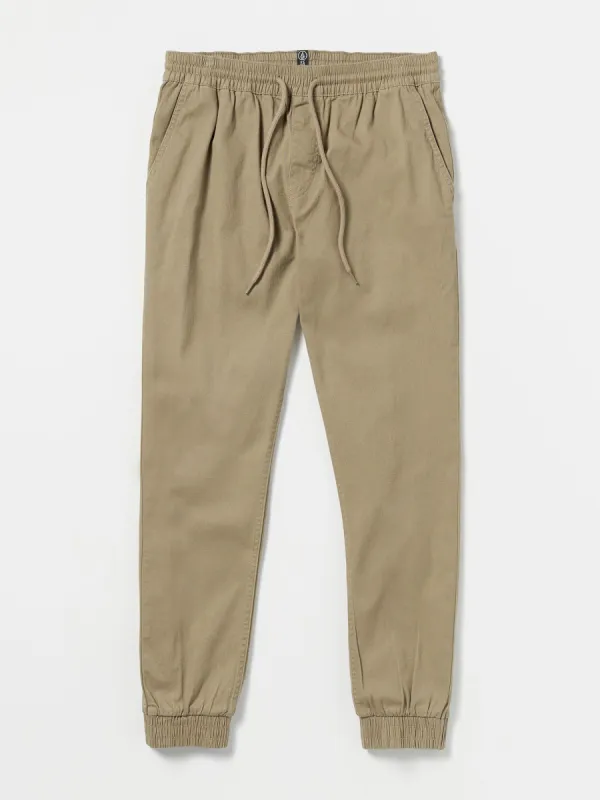 Road Trip Elastic Waist Pants - Khaki sold by Volcom
