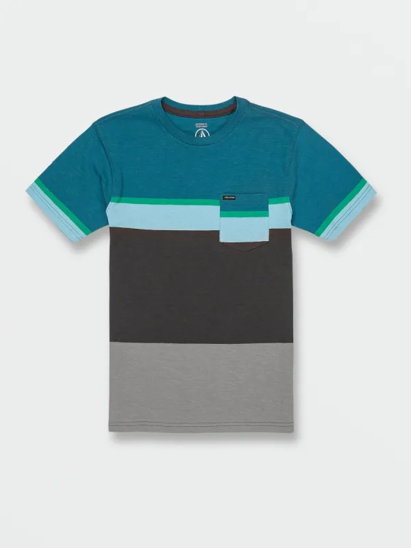 Big Boys Stone Blocker Crew Short Sleeve Shirt - Aged Indigo sold by Volcom