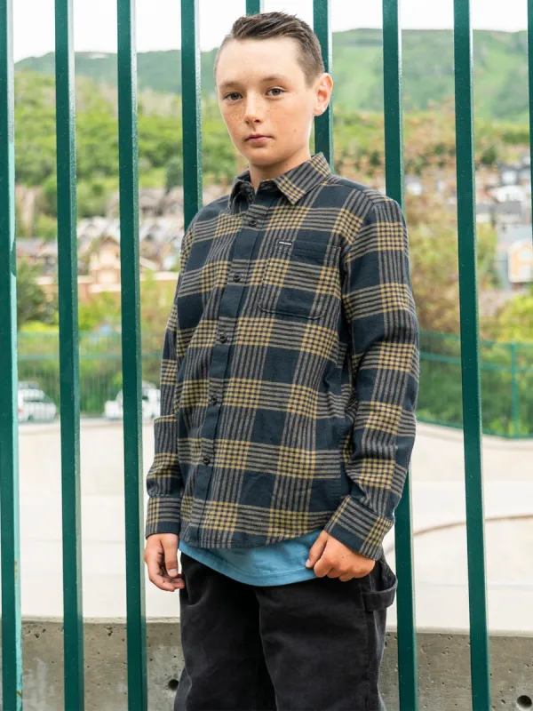 Big Boys Caden Plaid Flannel - Navy sold by Volcom