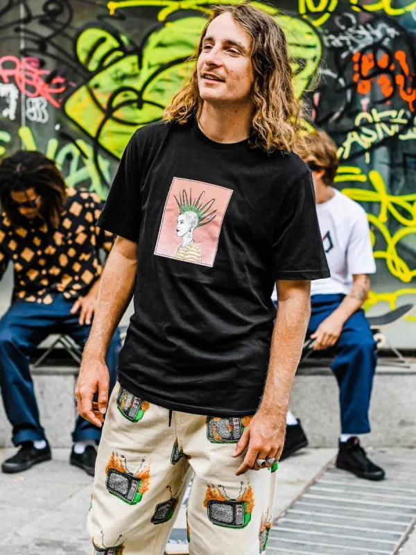Featured Artist Justin Hager Hagerhawk Short Sleeve Tee - Black sold by Volcom