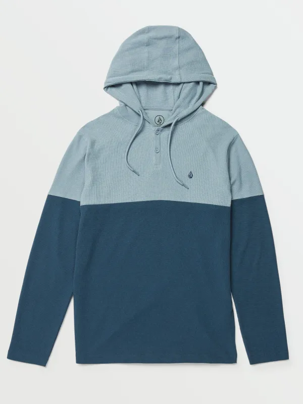 Nunez Colorblocked Thermal Shirt - Smokey Blue sold by Volcom
