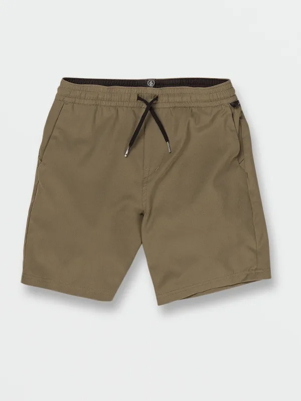 Big Boys Frickin Elastic Waist Cross Shred Hybrid Shorts - Winter Moss sold by Volcom