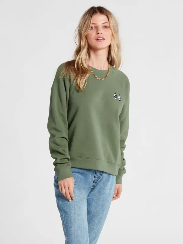 Truly Stokin Crew Neck Sweatshirt - Light Army sold by Volcom