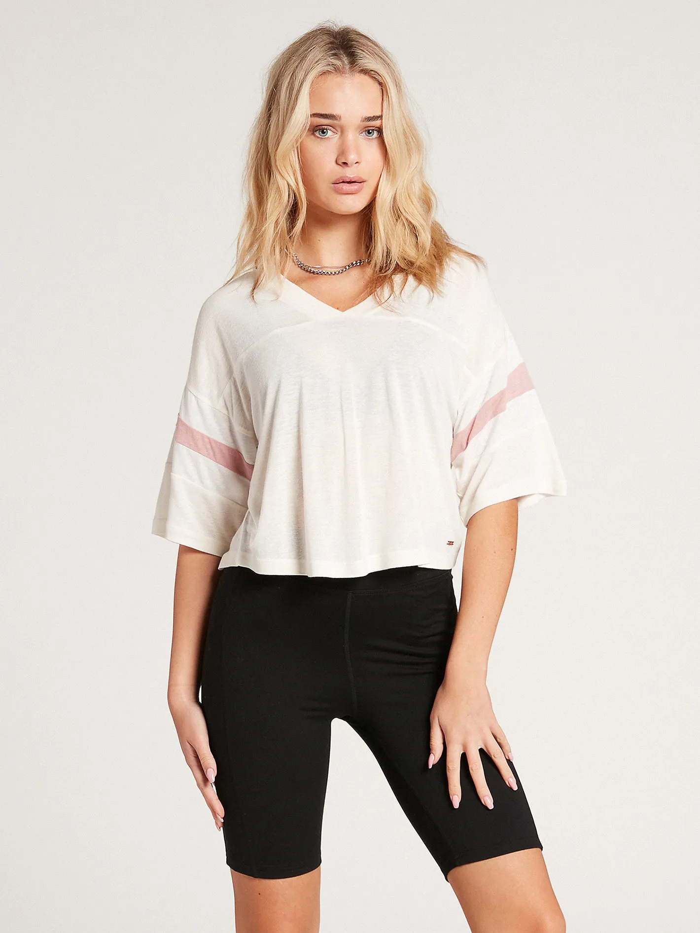 Lived In Lounge Cropped Short Sleeve Tee - Cloud sold by Volcom product image thumbnail 3