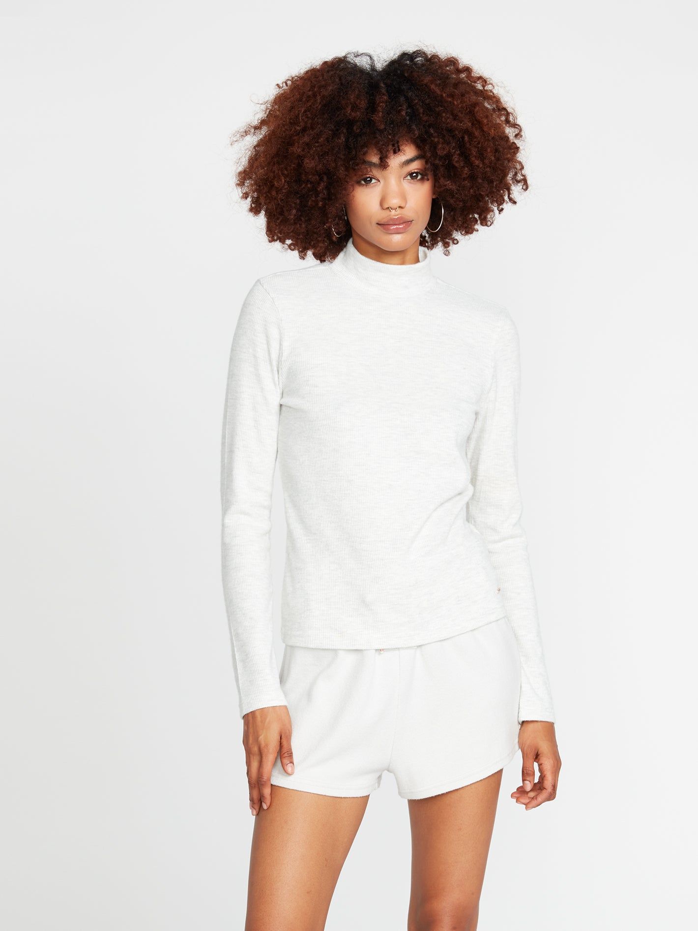 Lived In Lounge Rib Long Sleeve Top - Light Grey sold by Volcom product image thumbnail 3