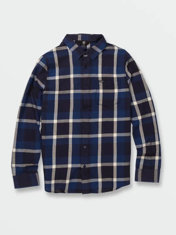 Curwin Long Sleeve Flannel - Navy sold by Volcom