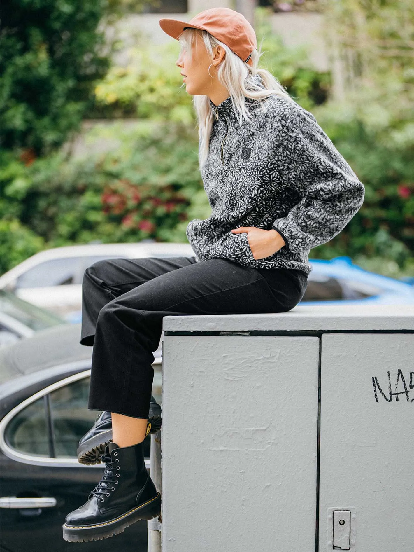 Pheelin It Mock Neck Pullover Sweatshirt - Cloud sold by Volcom product image thumbnail 2