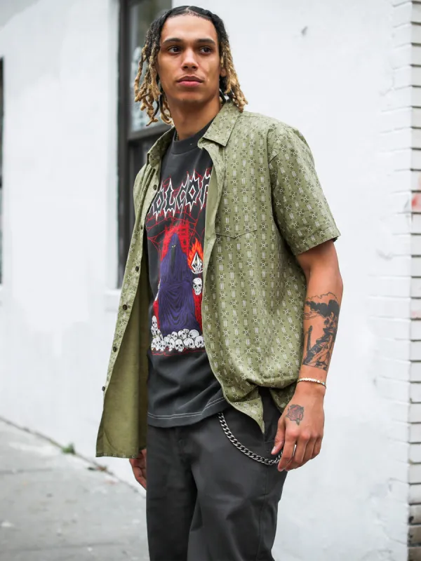 Stone Mash Short Sleeve Shirt - Thyme Green sold by Volcom