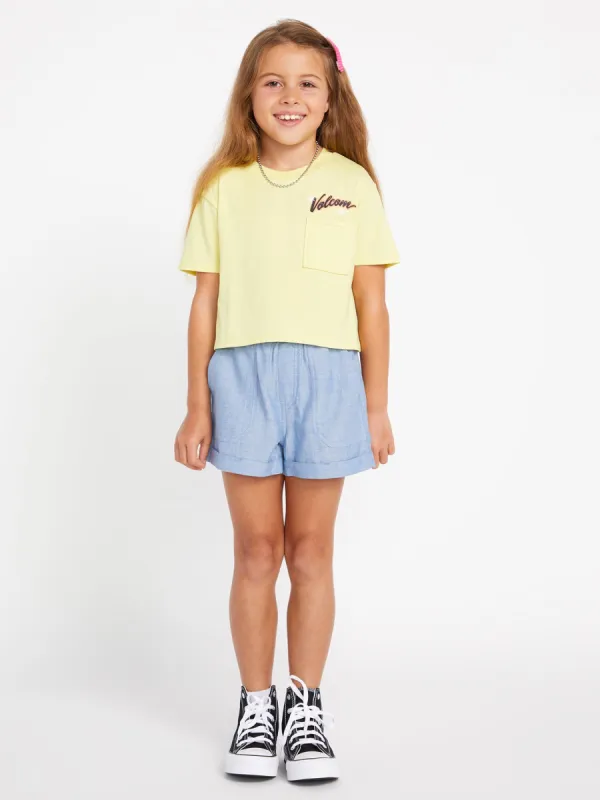 Girls Pocket Dial Short Sleeve Tee - Citron sold by Volcom