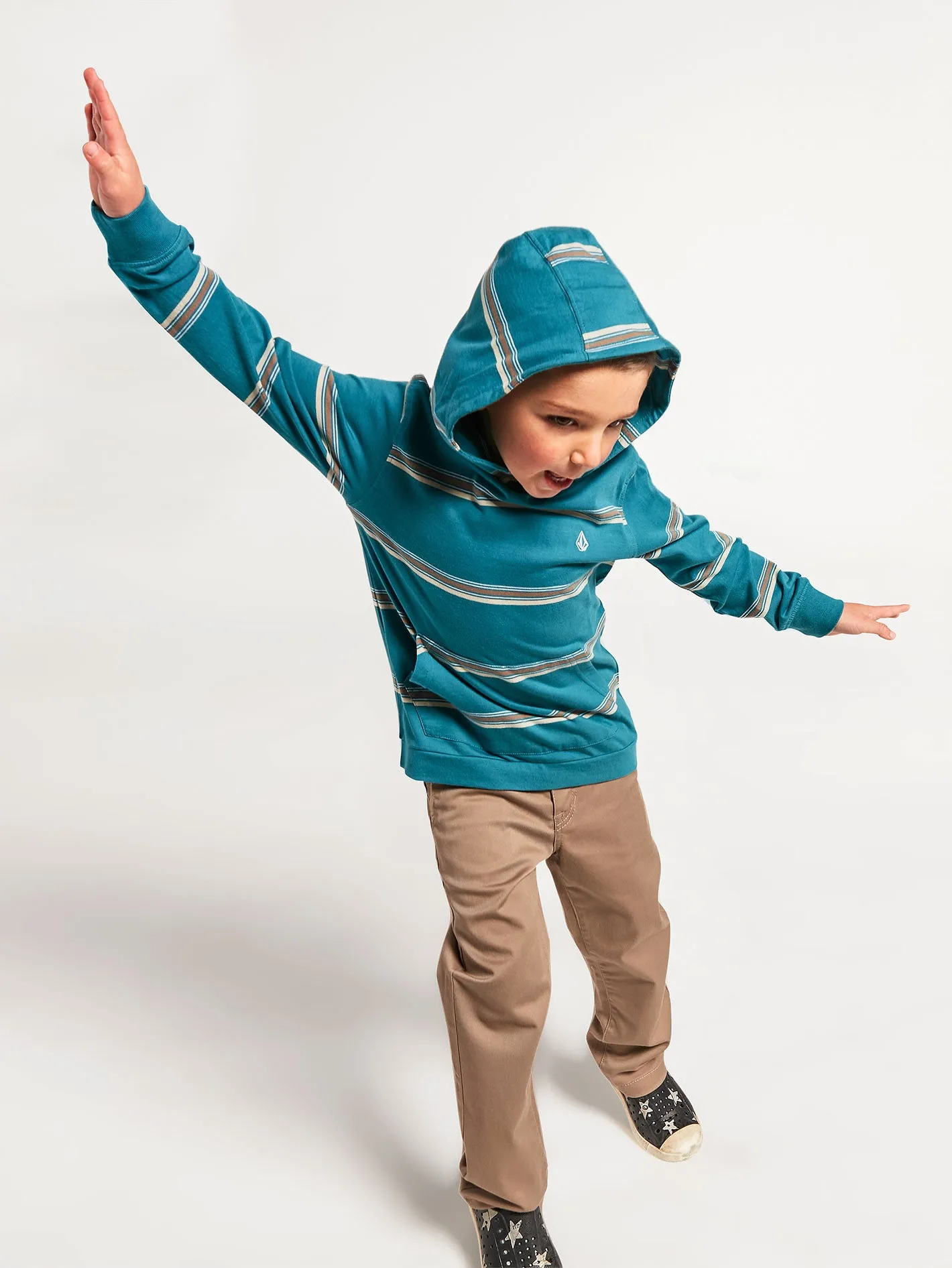 Little Boys Masone Hooded Long Sleeve Shirt - Storm Blue sold by Volcom product image thumbnail 4
