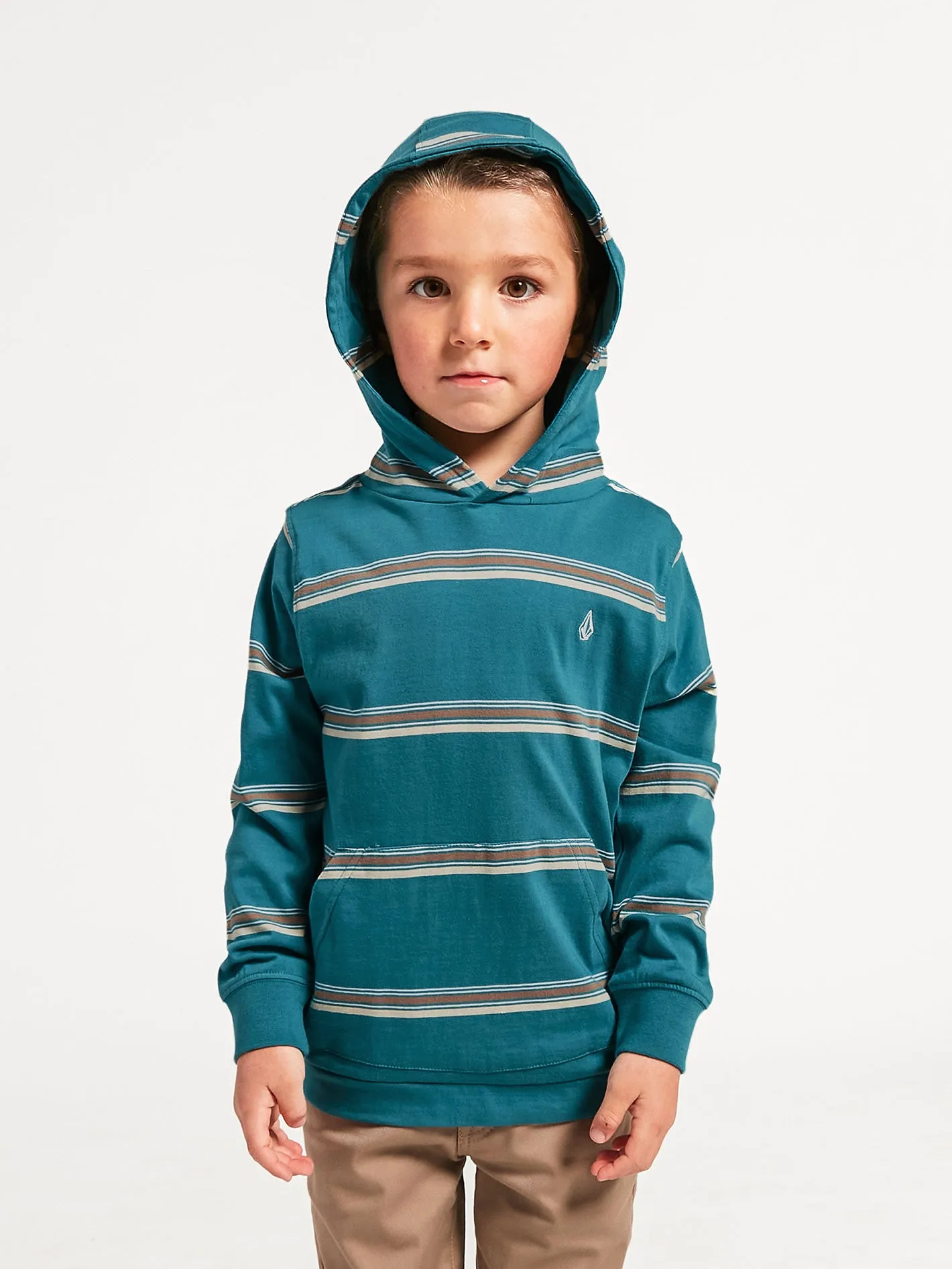 Little Boys Masone Hooded Long Sleeve Shirt - Storm Blue sold by Volcom product image thumbnail 3