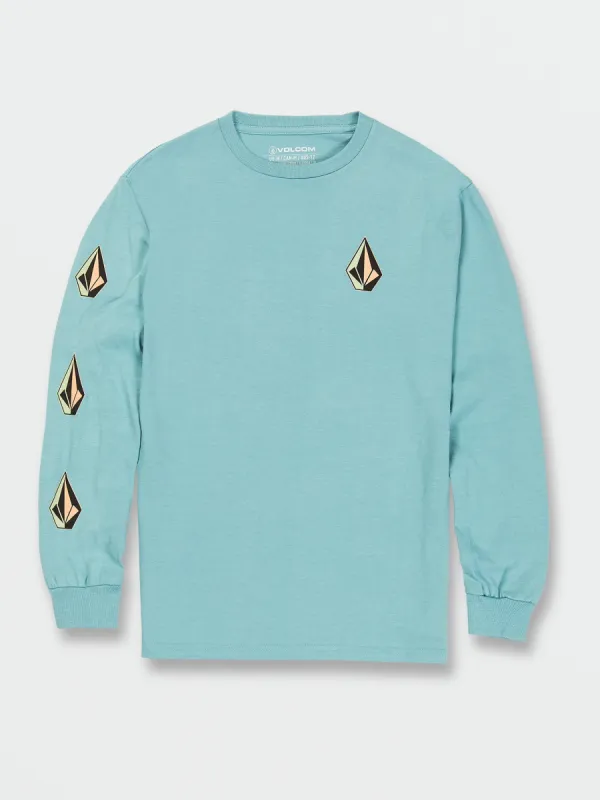Big Boys Iconic Stone Long Sleeve Tee - Cali Blue Heather sold by Volcom