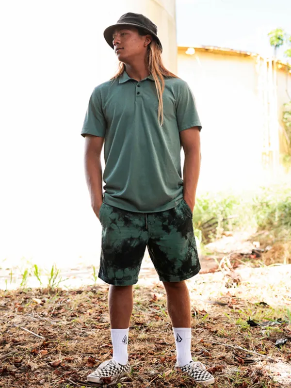 Frickin Mix Elastic Waist Shorts - Dark Forest sold by Volcom