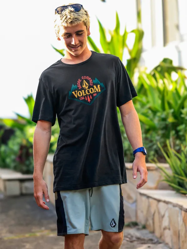 Crested Tech Short Sleeve Tee - Black sold by Volcom
