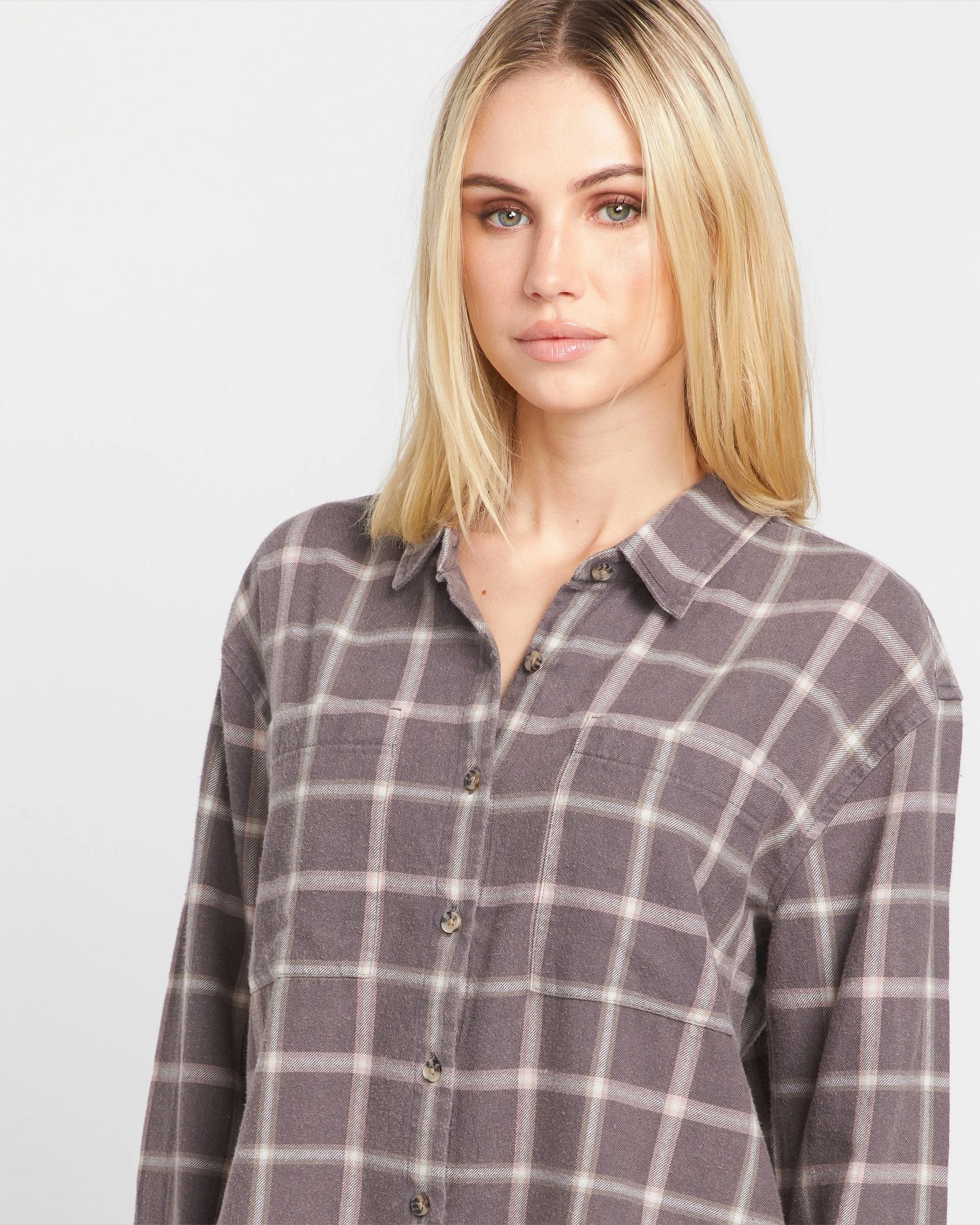 Plaid To Meet U 2 Long Sleeve Shirt - Dark Grey sold by Volcom product image thumbnail 3
