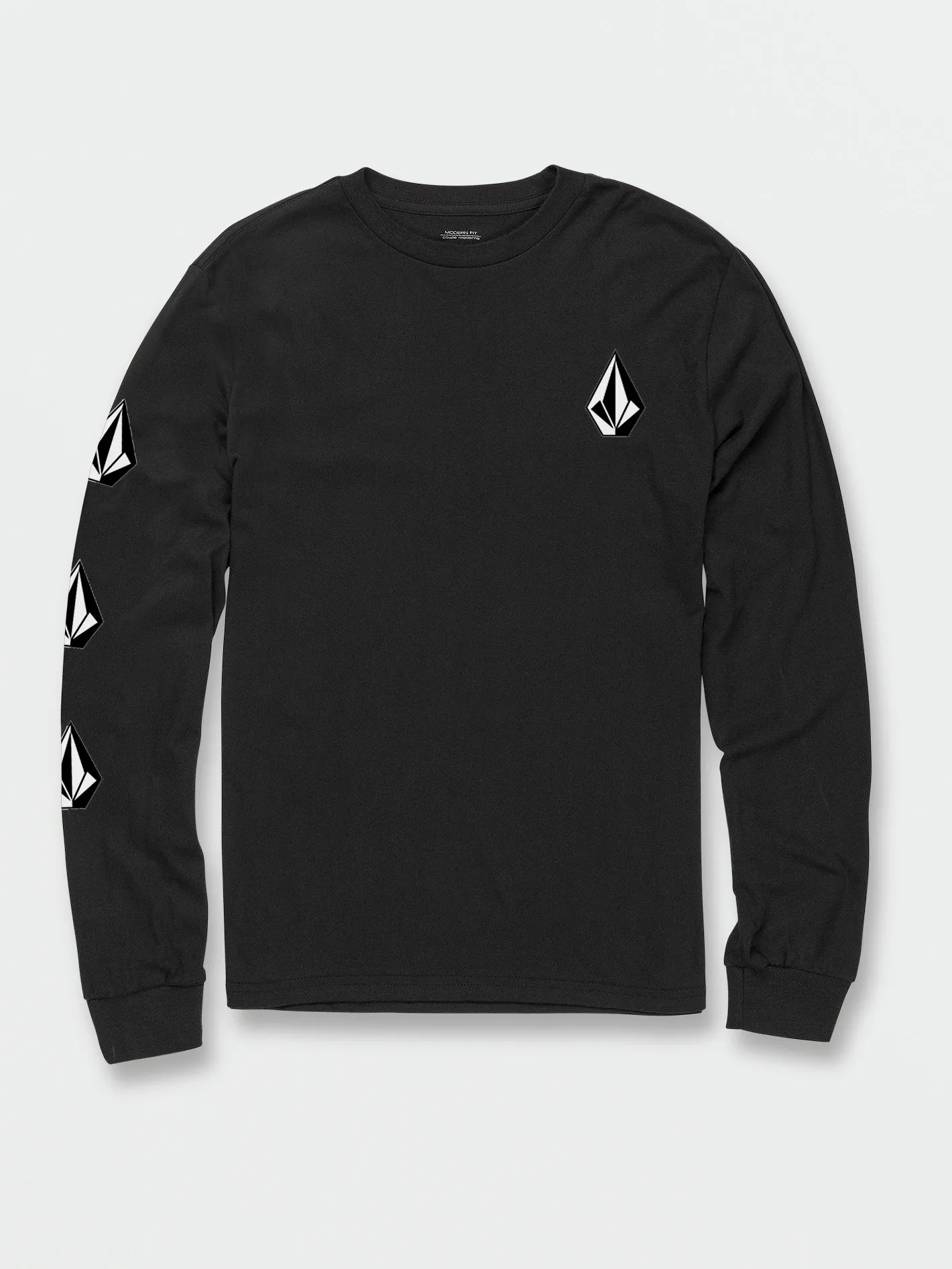 Little Boys Iconic Stone Long Sleeve Tee - Black sold by Volcom