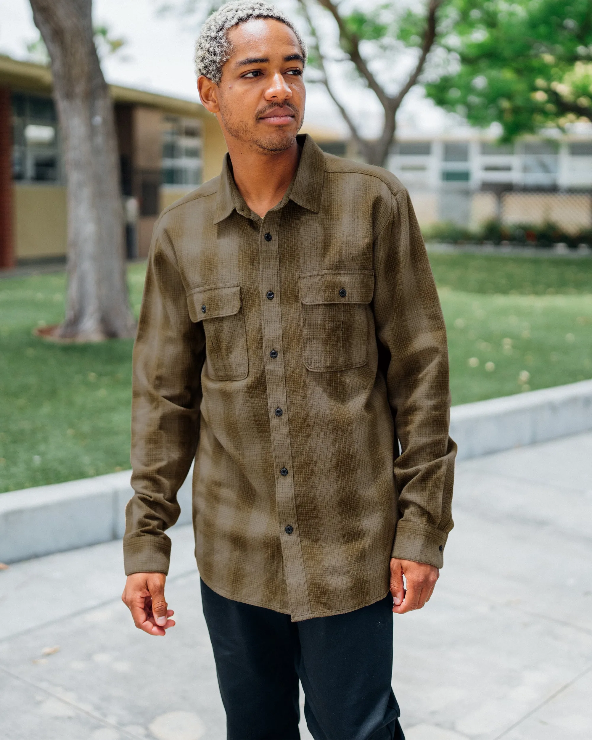 Shadowstone Flannel Long Sleeve Shirt - Dark Earth sold by Volcom