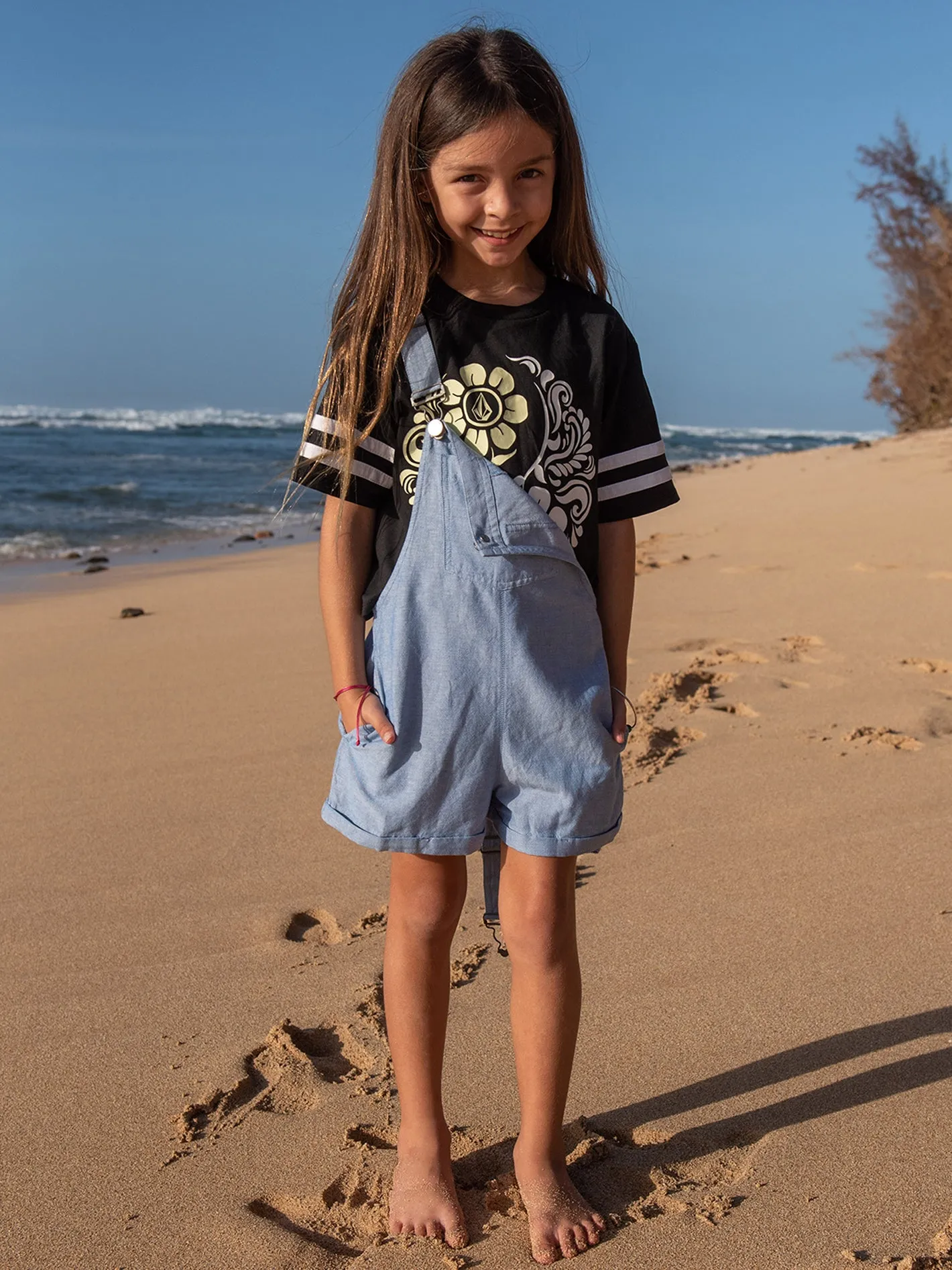 Girls Sunday Strut Romper - Blue Bird sold by Volcom