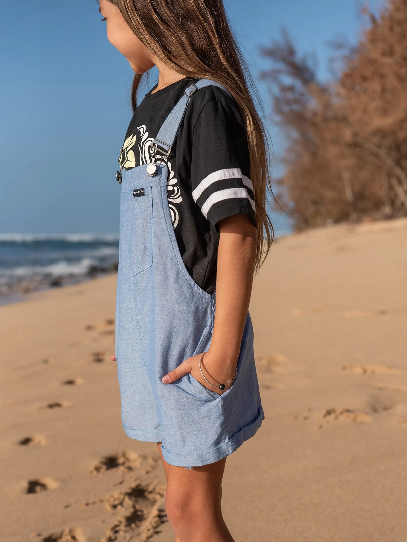 Girls Sunday Strut Romper - Blue Bird sold by Volcom product image thumbnail 2