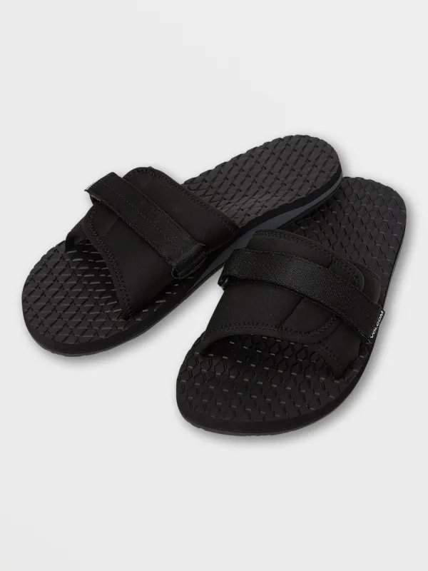 Eco Recliner Slide Sandals - Black Grey sold by Volcom