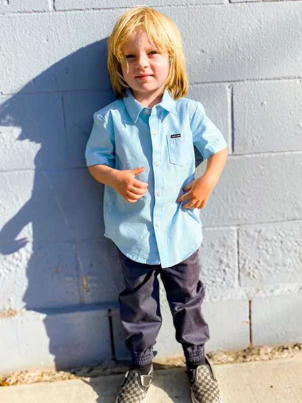 Little Boys Salford Short Sleeve Shirt - Washed Blue sold by Volcom