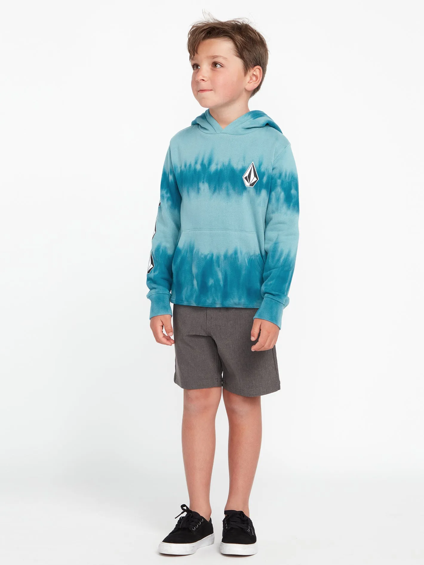 Little Boys Iconic Stone Plus Pullover Sweatshirt - Coastal Blue sold by Volcom